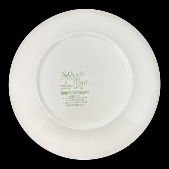 2- Star Glow Royal China Royal-Ironstone Plates Atomic Star Retro Vtg 10 in USA - Picture 6 of 6